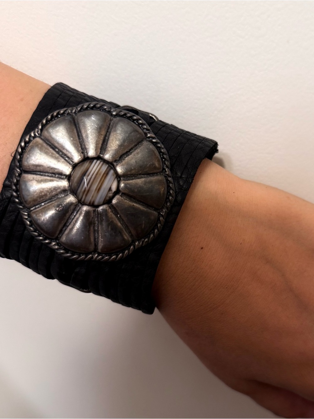 • Leather Rock Bracelet •